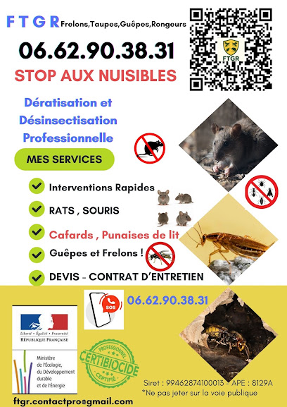 Ftgr Dératiseur Punaises De Lit Rats Souris Cafards Blattes Frelons Lutte Anti Nuisibles Lyon Bron Villeurbanne Decines Désinsectiseur - Dératiseur à Villeurbanne